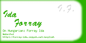 ida forray business card